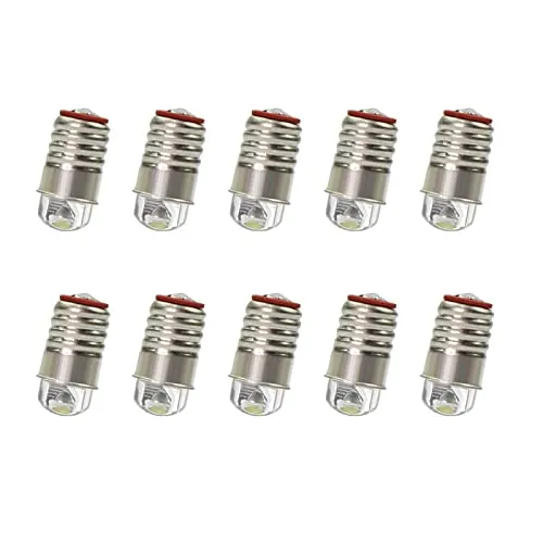 Evemodel 10 STK. warmweiss/weiß LED 12V-14V Leuchtmittel für Fassung E5 E5.5 H0 Bulb (weiß)