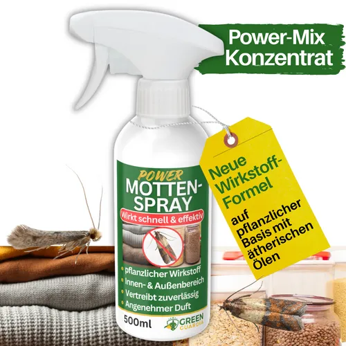Motten Abwehrspray Power-Konzentrat 500 ml - Pflegemittel & Schädlingsbekämpfung – effektiver, natürlicher Schutz gegen Kleider- und Lebensmittelmotten ohne aggressive Chemie, ideal für Textilien und Aufbewahrung.