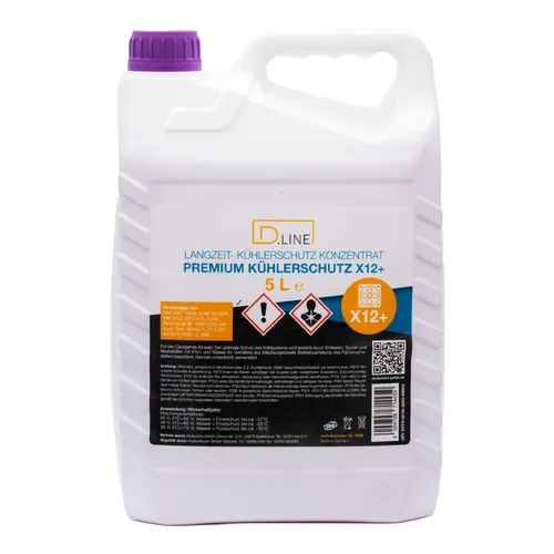D.LINE Kühlerfrostschutz ANTIFREEZE X 12+ G12+ (Violett) Konzentrat 5 Liter (DL