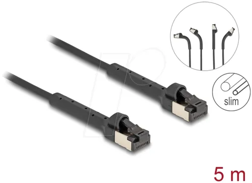 DELOCK 80937 - Cat.6a Patchkabel, U/FTP, Slim, 5 m, schwarz