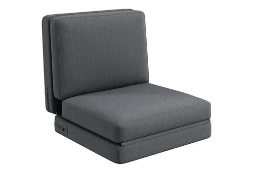Homcom Bodensofa Dunkelgrau - Vielseitiger Sessel, der schnell zu einer Chaiselongue oder Matratze umgewandelt werden kann. Ideal für kleine Räume und bietet höchsten Komfort durch samtartigen Stoff und dicke Kissen.