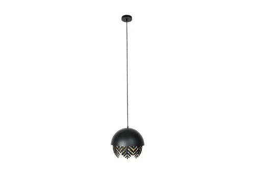 Lucande Hängeleuchte Aparas, 1 x 15 W - Hängeleuchte mit exklusivem Design, halbkugelförmigem Schirm und Blattapplikationen für eine besondere Wohnraumbeleuchtung.