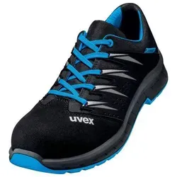 trend Halbschuhe S1 69378 schwarz/blau - Größe 47 - Arbeits- & Schutzkleidung mit uvex anti-twist Hinterkappe für optimalen Umknickschutz und sportlichem Design, ideal für Montage und Produktion.