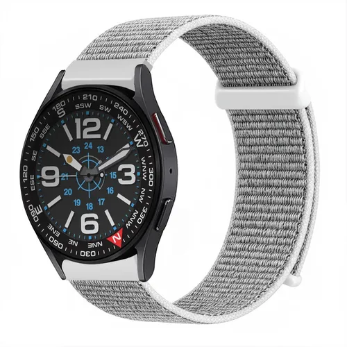 Smartwatch Armband für Samsung Galaxy Watch6 Classic 47mm Textil Band Klett Grau