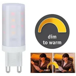 Paulmann 28819 LED Stiftsockel 4W G9 Warmweiß dim to warm - Kompakte Paulmann LED Stiftsockellampe 4W G9 mit dimmbarer Lichtfarbe von 2000K bis 3000K. Ideal für kleine Leuchten, sorgt sie für gleichmäßige und angenehme Beleuchtung. Effiziente LED-Technik mit langer Lebensdauer.