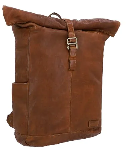 Gusti Unisex Rucksack Leder-Bendik Damen und Herren Rucksack Lederrucksack Leder Braun 18L