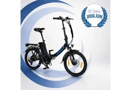 Zoll E-Faltrad Camp-20D Pedelec Schwarz mit Transporttasche von smartEC
