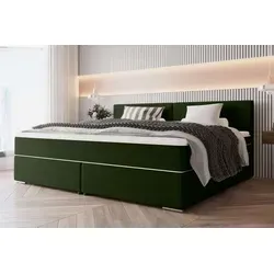 99rooms Phönix Familienbett Boxspringbett 260×200 cm Dunkelgrün
