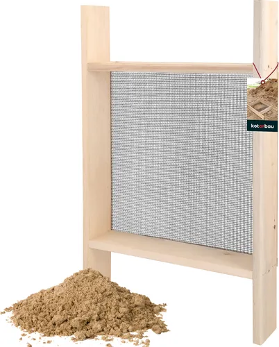 KOTARBAU® Durchwurfsieb 3x3 mm - Robust und effizient für Gartenarbeiten - Handgartengeräte-Zubehör: Das langlebige Durchwurfsieb aus Holz und Stahl trennt effektiv Partikel aus Erde und Kompost, ideal für saubere Ergebnisse in Ihrem Garten.