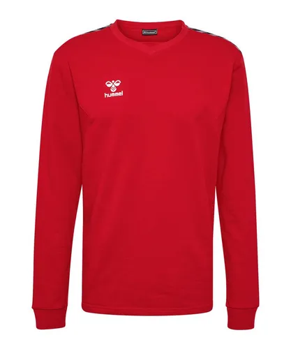 hummel Sweatshirt Hmlauthentic für Erwachsene - Stylisches Sweatshirt mit Chevron-Band, normaler Passform und umweltfreundlichem Druck auf Wasserbasis – perfekt für Freizeit und Sport.