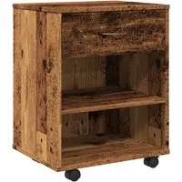 vidaXL Rollcontainer für Büro, Aktenschrank mit Stauraum - Praktischer Rollcontainer in Altholz-Optik, bietet reichlich Stauraum und ist leicht zu bewegen – ideal für ein organisiertes Büro.