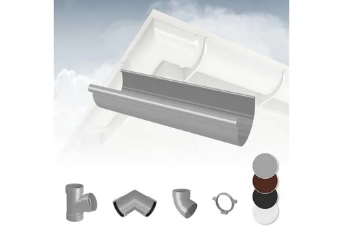 RainWay Dachrinne, Regenrinnen System (Dachrinne) - PVC-U Kunststoff in 4 Farben, für Dachflächen < 100m² empfohlen, Kunststoffrinne Entwässerung