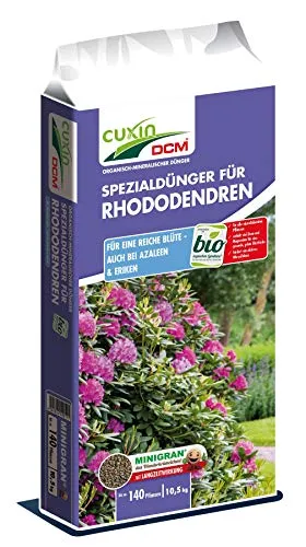 Cuxin Spezialdünger für Rhododendron 10,5 kg Minigran - Optimaler Dünger für Rhododendron, fördert das Wachstum und die Blütenpracht. Ideal für die Anwendung von März bis September.