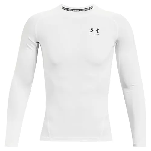 Under Armour Heatgear Comp Longsleeve Herren - Weiß, Schwarz, Größe M - Funktionsunterwäsche aus leichtem HeatGear®-Stoff mit strategischer Belüftung und schnelltrocknendem Material für optimalen Tragekomfort beim Sport.