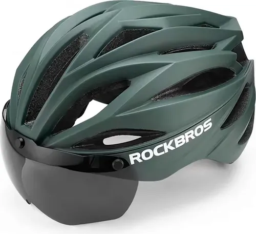 ROCKBROS Fahrradhelm mit Visier und abnehmbarer UV-Brille