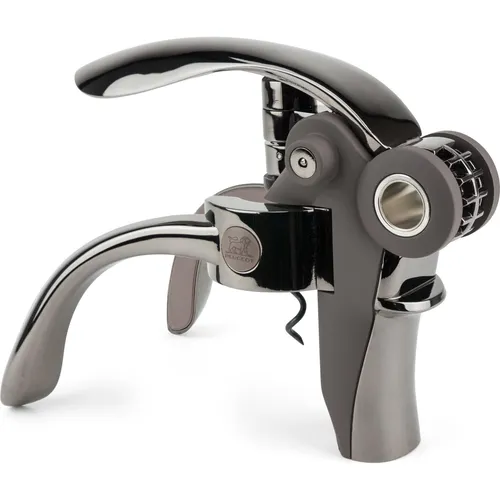 Peugeot Baltaz Korkenzieher grau-braun - Küchenzubehör, eleganter Hebelkorkenzieher aus solidem Metall mit raffiniertem gunmetal Finish, ideal für Weinliebhaber und als Geschenk.
