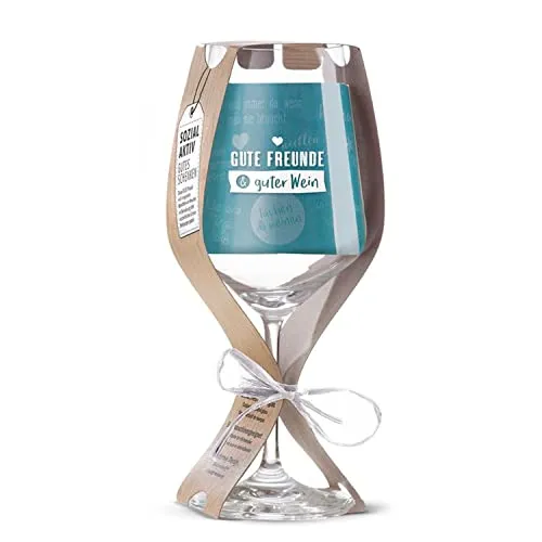 GILDE Glas Weinglas Gute Freunde & guter Wein 500ml 46365