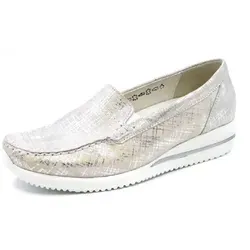 Waldläufer Mokassin grau|weiß 40,5 EU von WALDLÄUFER