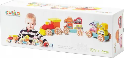 Holzeisenbahn mit kleinen Waggons 13999