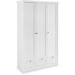 Drehtürenschrank 3-türig Laurito in Weiß