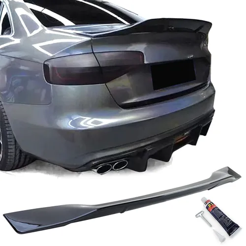 Ducktail Heckspoiler Schwarz Glanz für Audi A4 8K (07-15) - Heckspoiler & -flügel für sportlichen Look, aus hochwertigem Material gefertigt und perfekt für Audi A4 Limousine geeignet.