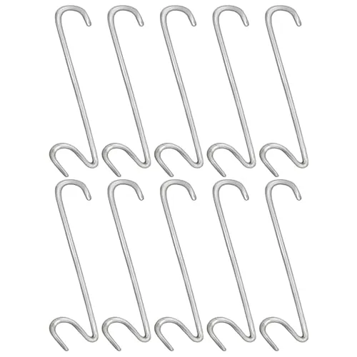 Jaeger Räuchereiprodukte | 10x Räucherhaken Classic aus Edelstahl | 3 mm stark | für Fisch & Fleisch | Forelle, Lachs, Makrele UVM. | bis 4 kg Tragkraft | rostfrei & spülmaschinengeeignet