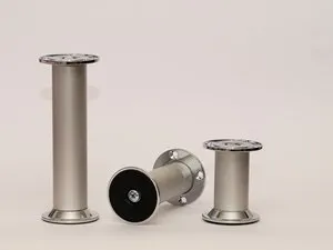 Möbelfuss Tischbein Möbelbein Silber eloxiert 100mm Höhenverstellbar