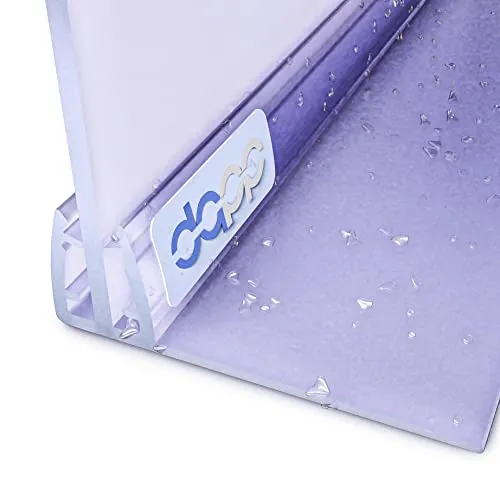DQ-PP Duschdichtung 50cm – für 6mm - 8mm Glastür Stärke – UK02 – Wasserablaufprofil Wasserabweisprofil – Duschabdichtung Duschwand – Ersatzteile für Duschkabine – Transparent