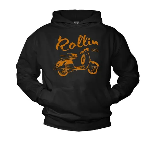 MAKAYA Herren Kapuzenpullover Vintage Roller Hoodie Schwarz L - Stylischer Kapuzenpullover für Herren, ideal für den Alltag. Atmungsaktives Material sorgt für hohen Tragekomfort. Perfekt für lässige Looks und Freizeitaktivitäten.