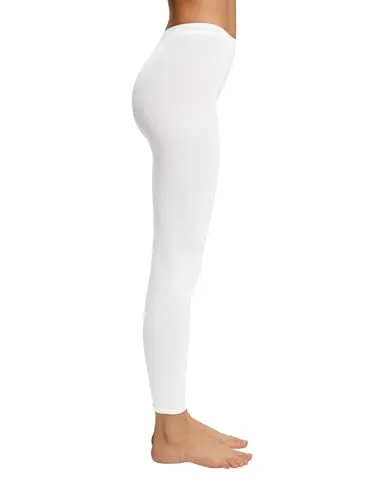 ESPRIT Damen Leggings Cotton W Le Baumwolle einfarbig 1 Stück, Weiß White 2000, 44-46