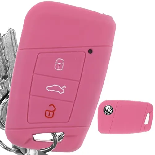 KEYLESS Schlüssel Hülle Rosa Kompatibel mit VW Passat B8 Arteon Skoda Kodiaq