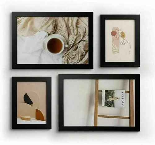 Deknudt S66KF2 Set 4 Holz Bilderrahmen Schwarz 13x18 cm 20x30 cm