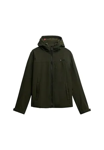 Superdry Herren Kapuzen-Softshell-Trekkerjacke Surplus Goods Olivgrün XXL