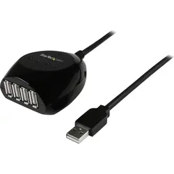 StarTech.com 15m USB 2.0 Kabel aktiv mit 4 Port USB Hub - USB-Kabel mit 4-fach Verteiler für schnelle Datenübertragungen bis zu 480 Mbit/s, inkl. Netzadapter und Überstromschutz, ideal für vielseitige Einsatzmöglichkeiten.