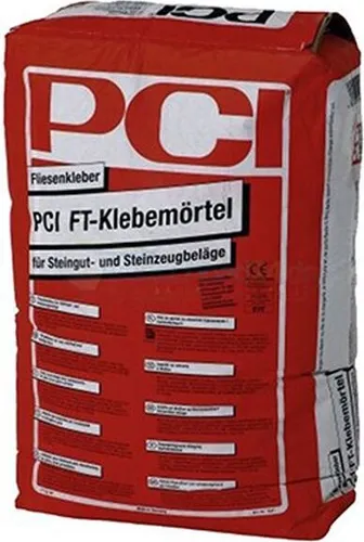 PCI Ft-Klebemoertel Grau 25 kg - Kleber & Mörtel für Fußböden, flexibler und hochleistungsfähiger Mörtel für sichere Verlegung von Fliesen und Platten.