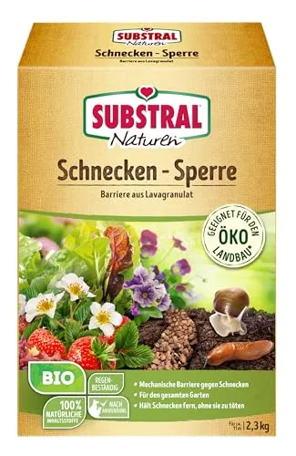 Naturen Bio Schnecken-Sperre, Regenbeständige Barriere aus Lavagranulat zur Abwehr Schnecken, 2,3 kg, Blau