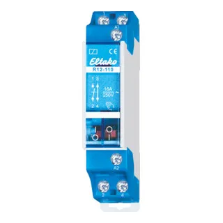 Eltako R12-110-24VDC Installationsrelais - 2-poliges 16A Relais für DIN-Schienenmontage, ideal für präzise Steuerung mit 100% Einschaltdauer und breitem Spannungsbereich von 12-230V.