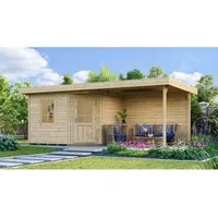 Gartenhaus weka Designhaus 213 B Gr. 2 - Gartenhaus mit Flachdach und inkludiertem Fußboden, ideal für Gartenlagerung oder als Rückzugsort im Freien