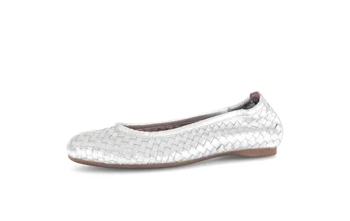 Gabor Damen Klassische Ballerinas - Elegante Ballerinas aus Textil mit Leder-Decksohle, ideal für entspannte Sommertage oder besondere Anlässe. Bequeme Flats mit 1 cm Blockabsatz, perfekt für stilvolle Auftritte.