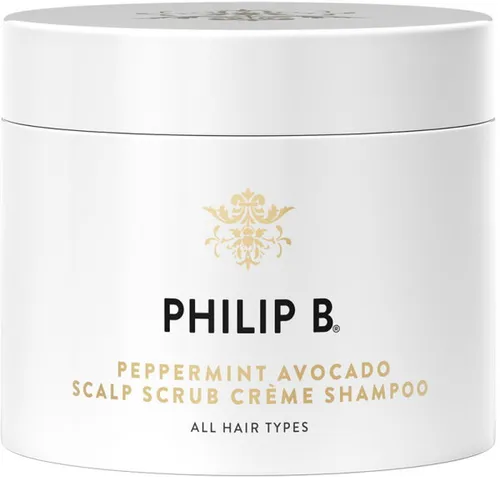 Philip B Peppermint & Avocado Scalp Scrub 236 ml - Shampoo mit Meersalz für gründliche Kopfhautreinigung, entfernt abgestorbene Hautzellen und sorgt für ein erfrischtes Haargefühl.