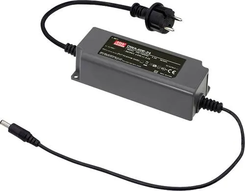 Mean Well MW OWA-60E-48 Tischnetzteil 48V DC 60W - Robustes Tischnetzteil im IP67 Gehäuse, ideal für den Einsatz in anspruchsvollen Umgebungen wie Gartenrobotern, Haushaltsgeräten und zur sicheren Batterieladung.