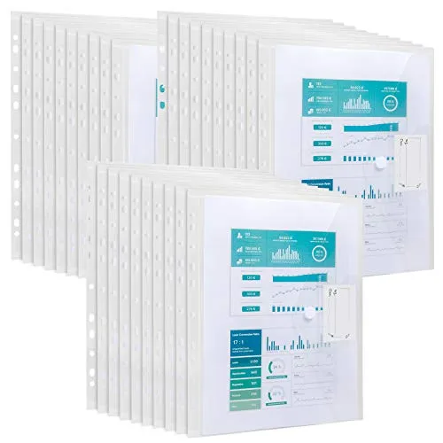 Dokumententasche A4, Dokumentenmappe A4 Dokumenten Ordner Dokumentenmappe Wasserdicht Sammelmappen für Dokumente Organisieren mit Binderlöcher Klettverschluss und Etikettentasche (30 Stk)