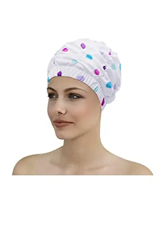 Fashy Duschhaube mit breitem Kopfband, mit bunten Punkten von Fashy