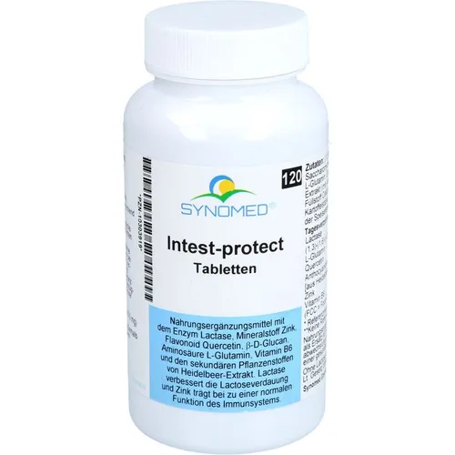 Intest-Protect Tabletten 120 ST - Nahrungsergänzungsmittel zur Unterstützung der Lactoseverdauung, enthält Lactase, Zink und Quercetin, ideal für Menschen mit Lactoseintoleranz, glutenfrei und vegan.