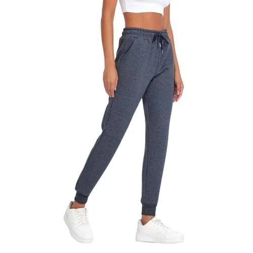 COMEOR Jogginghose Damen Baumwolle – Sporthose Frauen Trainingshose,Yogahose, Freizeithose Lang, Bequeme Laufhose mit Elastischem Rippbündchen, Jogging Sweatpants (Dunkelgrau, XXL)