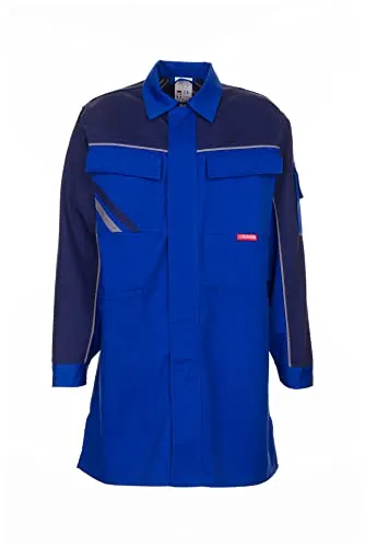 Planam 2350061 Highline Arbeitsmantel - Kornblau/Marine/Zink, Größe 61 - Strapazierfähiger Arbeitsmantel mit kratzfreiem Material, ideal für den täglichen Einsatz. Ausgestattet mit praktischen Taschen und verstellbaren Ärmelbündchen für optimalen Tragekomfort.