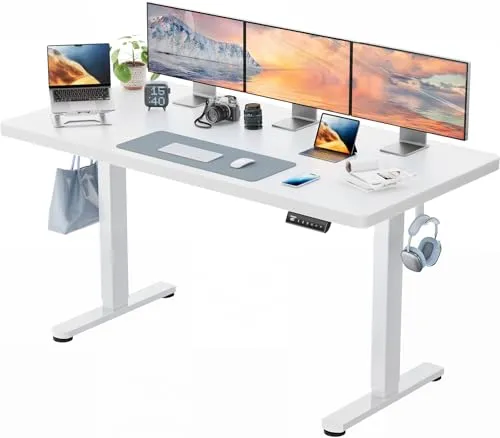 HUANUO Höhenverstellbarer Schreibtisch 160x80cm mit Bürstenloser Motor