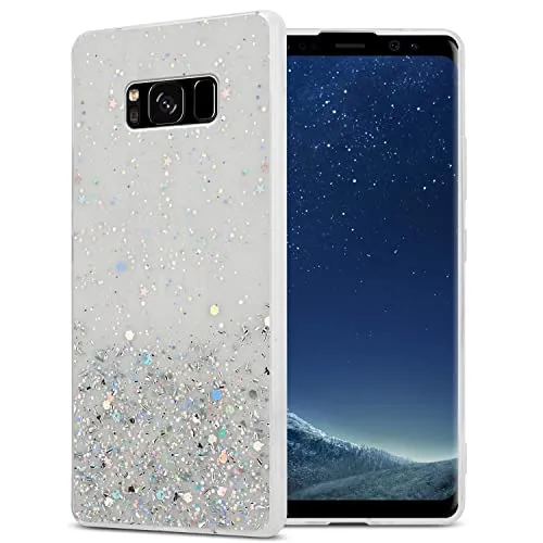 Cadorabo Hülle kompatibel mit Samsung Galaxy S8 Rundumschutz TPU Silikon Case Mädchen Glitzer Strass Design Slim Kratzfest Weiche Gummi Bling Schutzhülle für Samsung Galaxy S8 in Transparent