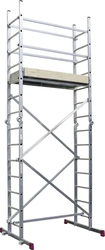 Krause Gelenkgerüst CORDA 4,85 m - Stehleitern: Flexibles Gelenkgerüst mit einer beeindruckenden Arbeitshöhe von 4,85 m – ideal für sichere Arbeiten in großen Höhen.