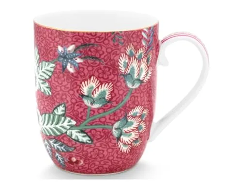 Pip Studio 51002322 Flower Festival Henkelbecher dark pink 145ml (1 Stück)